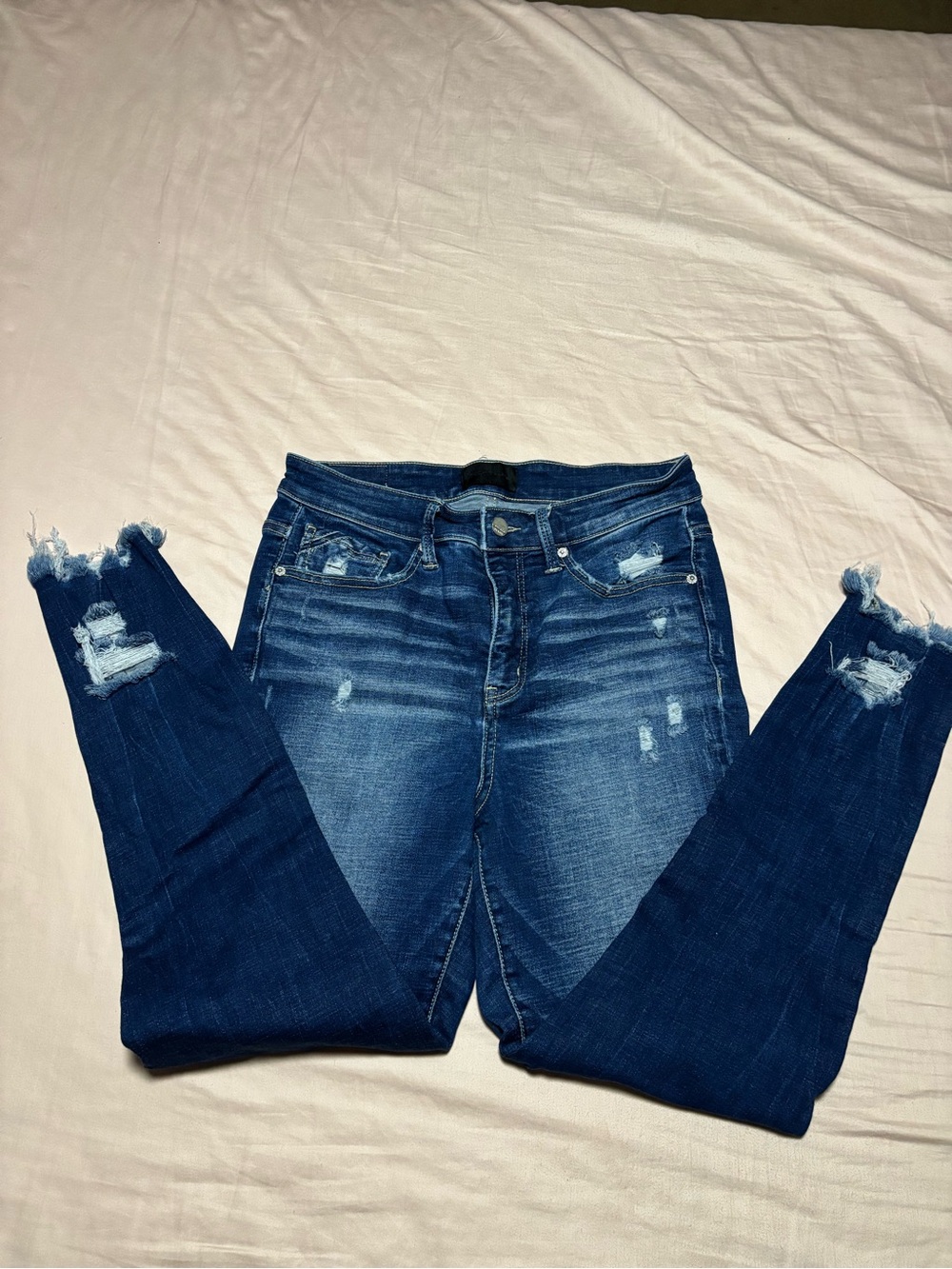 Buckle Dark Blue Distressed Skinny Jeans